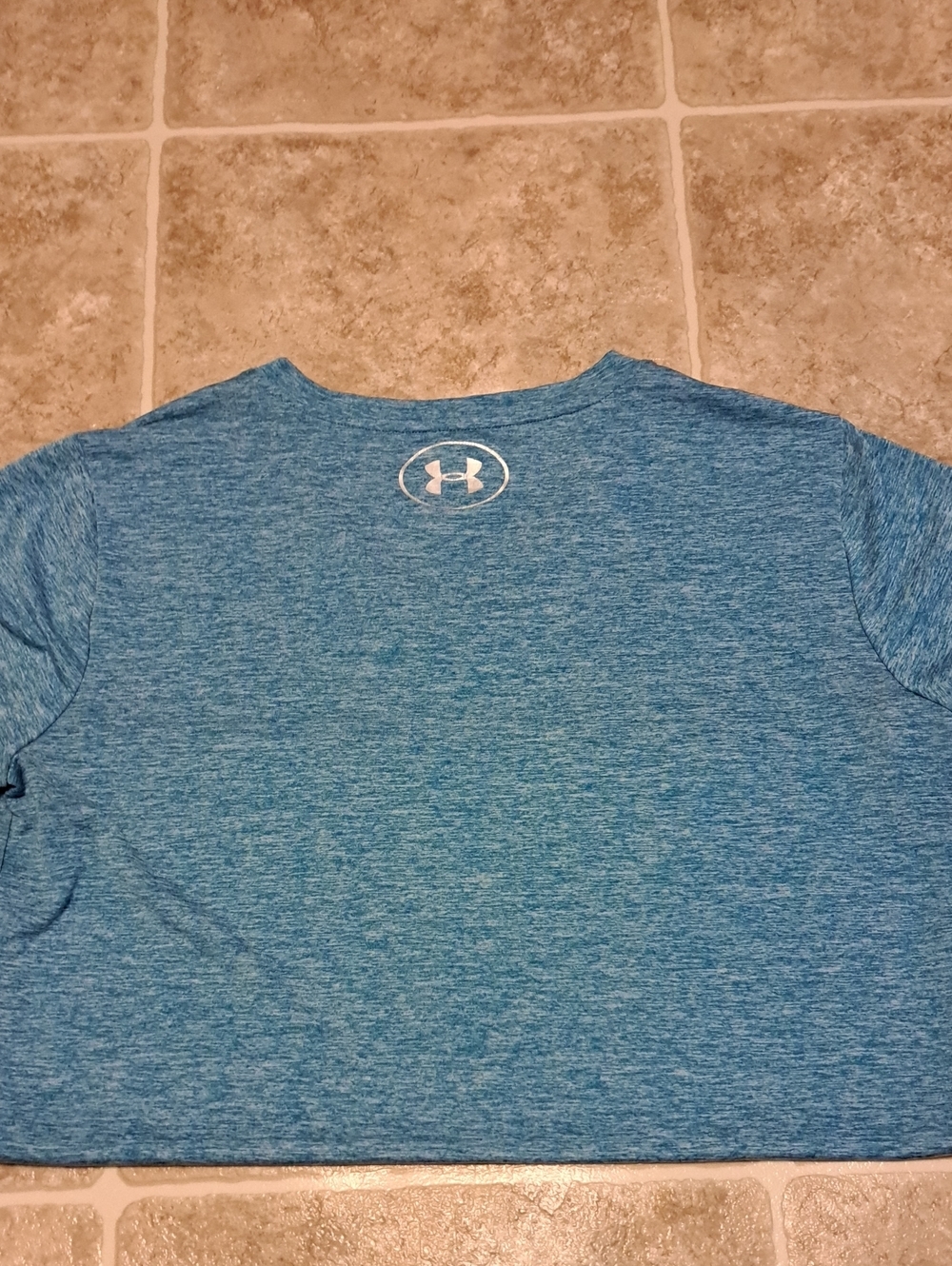 Lot Of 2 Under Armour Heat Gear- Blue Heather- Gray Heather Performance Tee - Picture 7 of 13